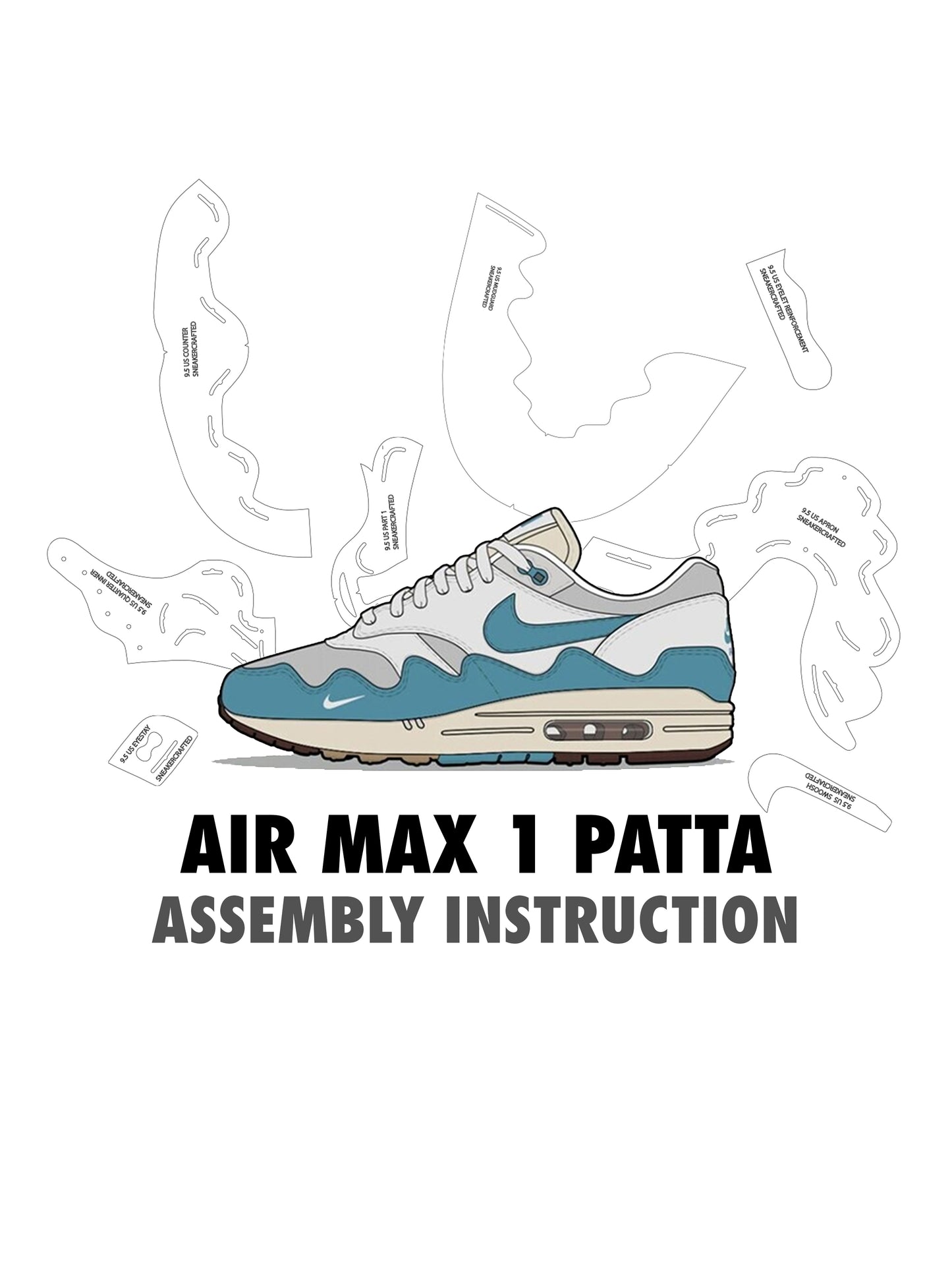 AIR MAX 1 PATTA digital pattern PDF, DXF, SVG files