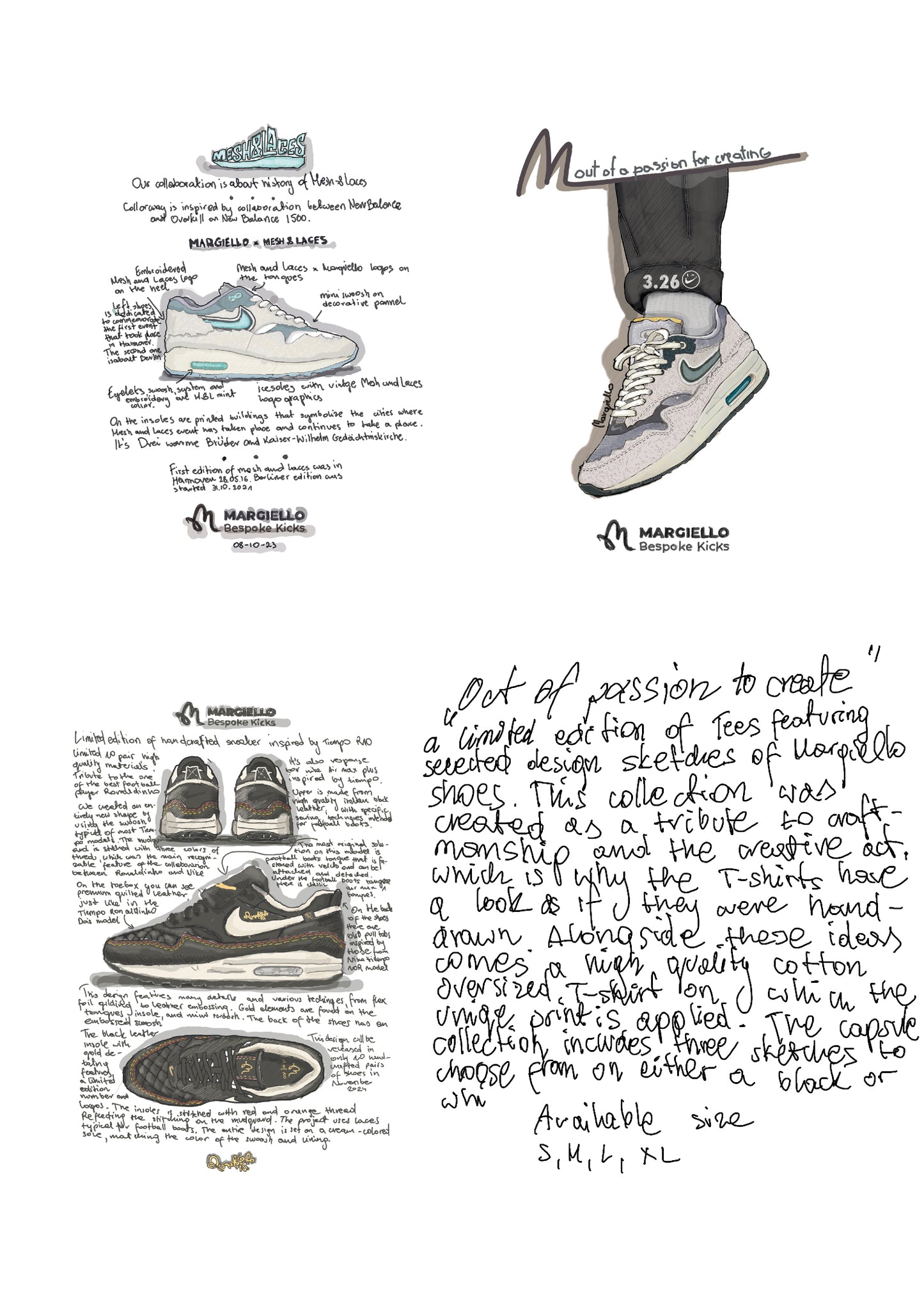 Mesh and Laces x Margiello AM1 concept tees Black