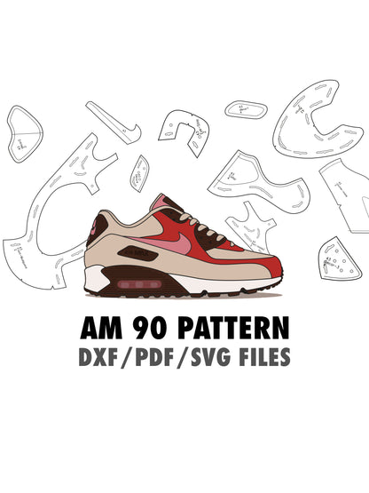 AIR MAX 90 digital pattern  PDF, DXF, SVG files