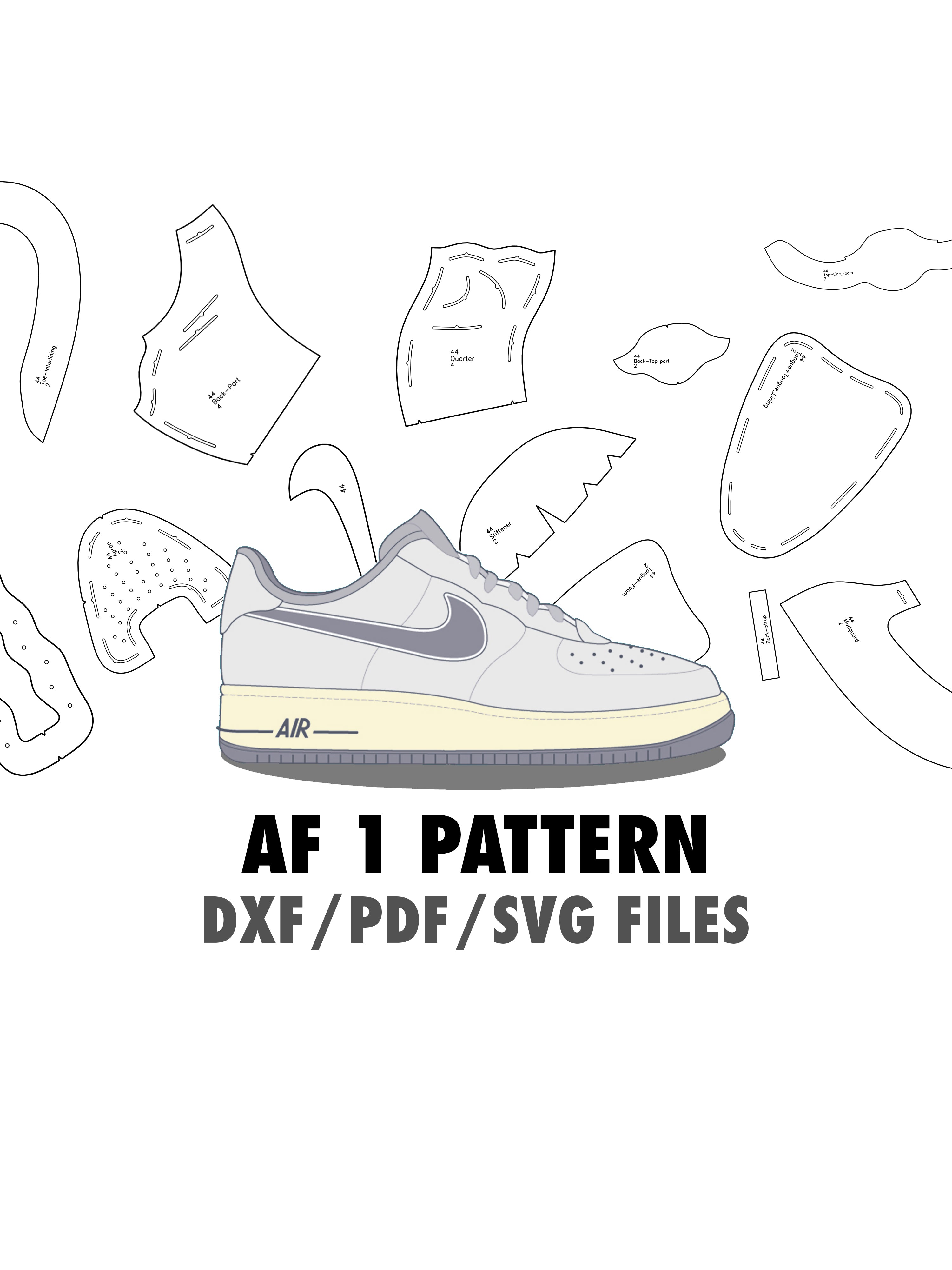 AIR FORCE 1 digital pattern PDF DXF SVG files Sneaker Crafted