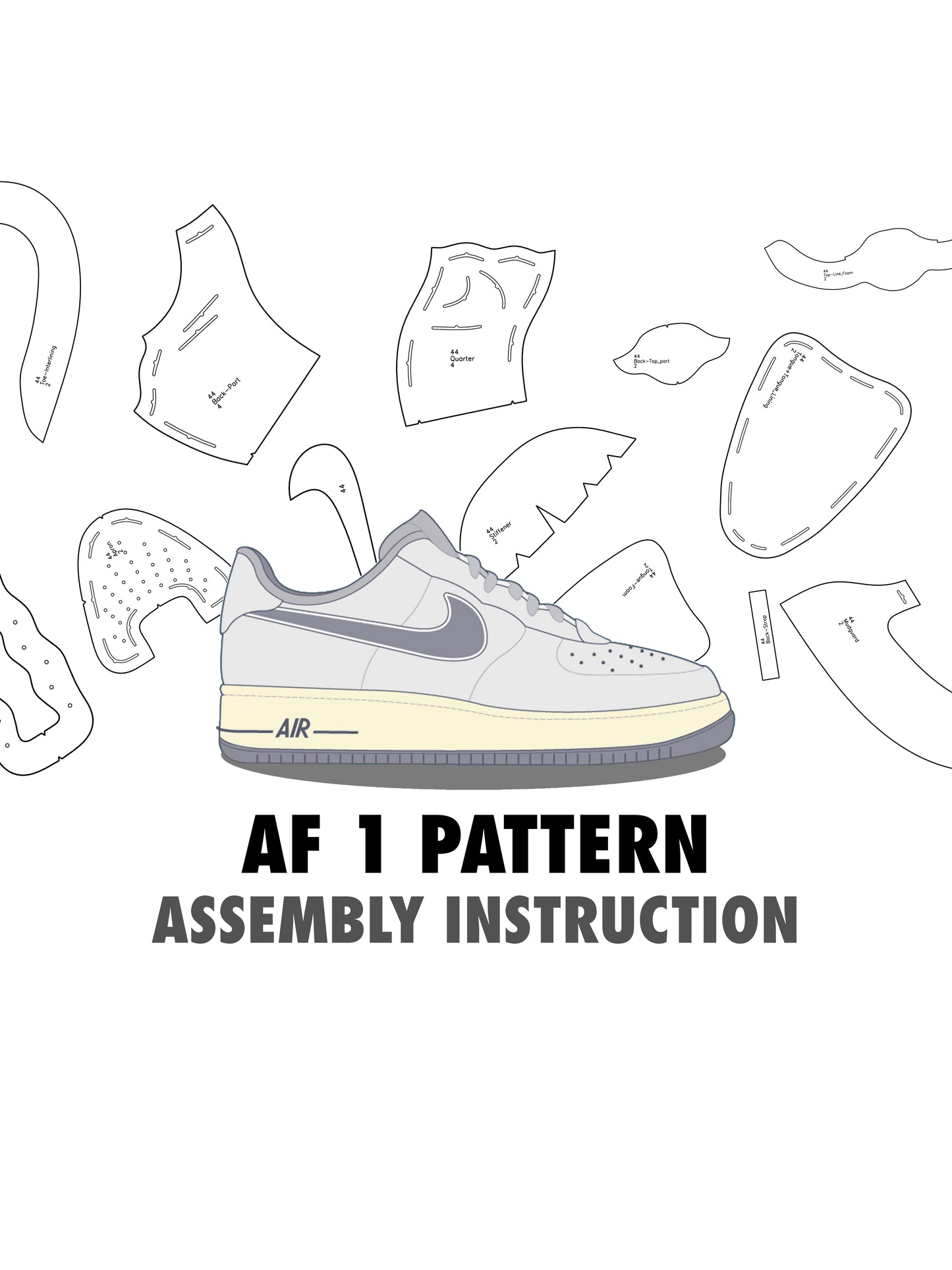 AIR FORCE 1 Acrylic pattern  for bespoke sneakers