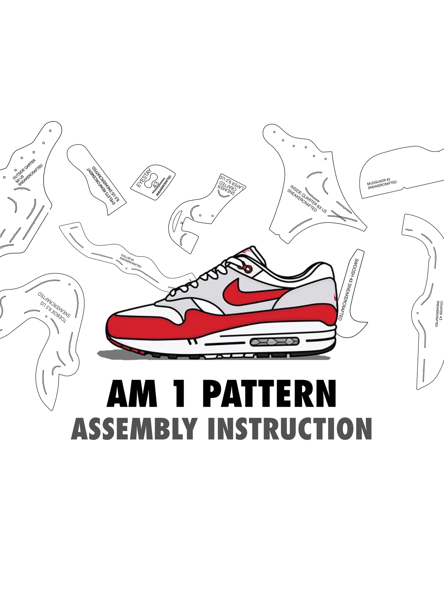 AIR MAX 1  digital pattern  PDF, DXF, SVG files