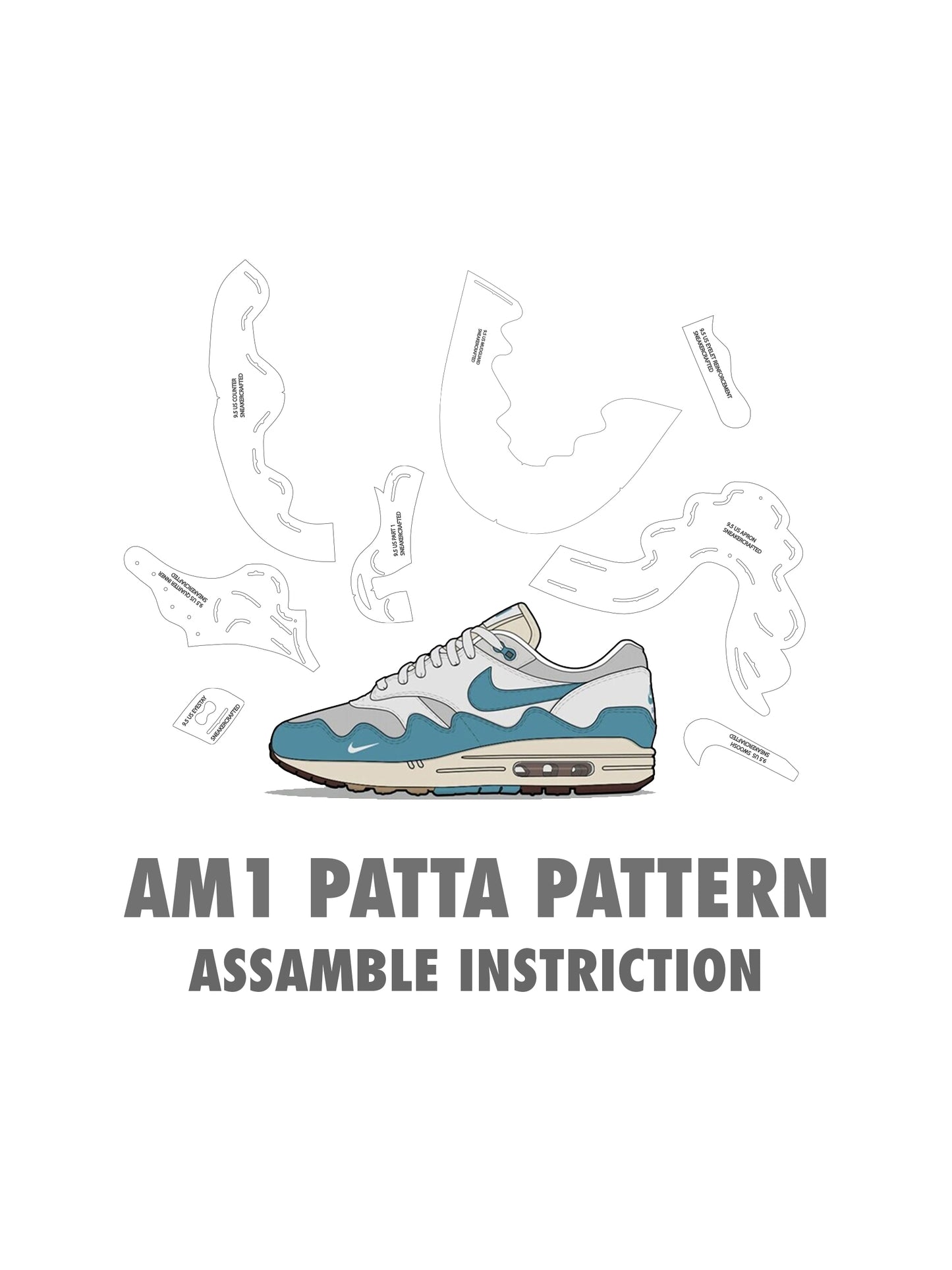 AIR MAX 1 PATTA Acrylic pattern  for bespoke sneakers