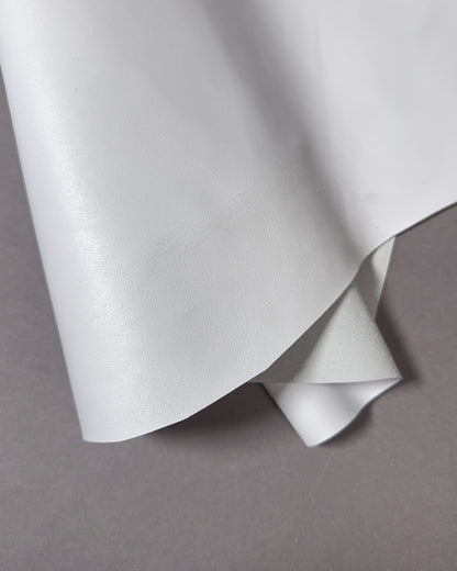 White smooth Italian leather