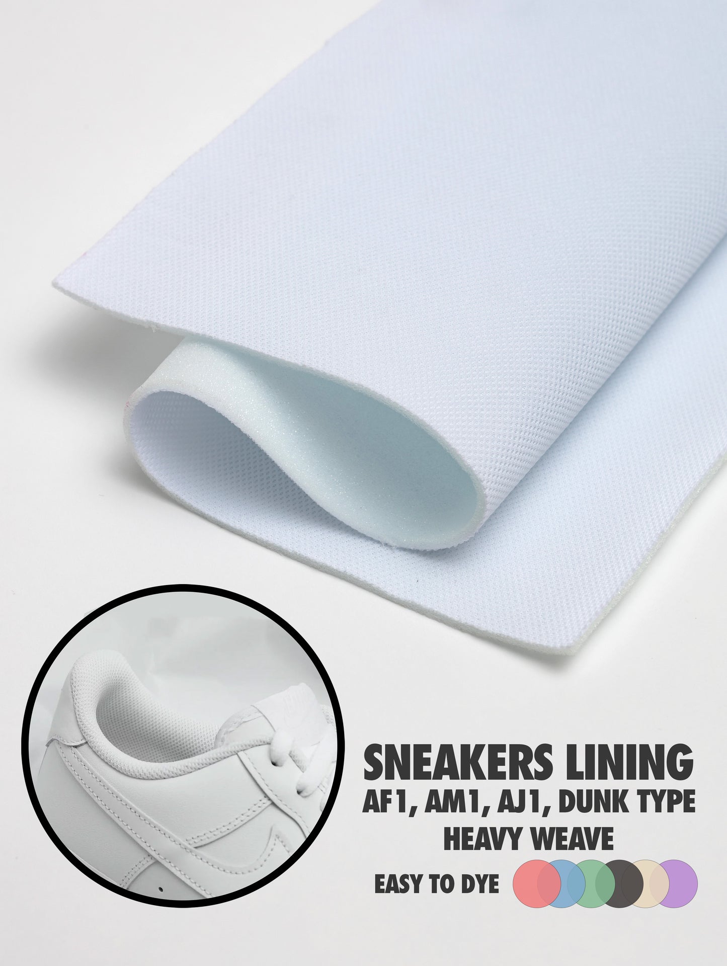 WHITE  FABRIC LINING HEAVY WEAVE