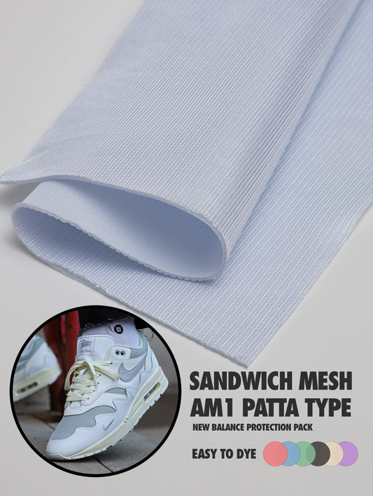 WHITE SANDWICH MESH AM1 PATTA WAVE TYPE